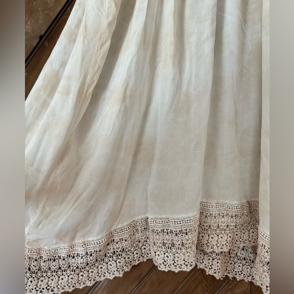 Free People Intimately XS white midi dress lace boho hand tie dyed - Picture 7 of 10